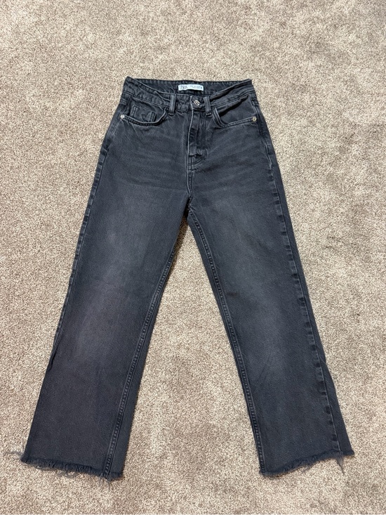 Zara Denim - Zara Black High Waist Straight-Leg Women’s Ankle Denim Jeans Size 25 (0)